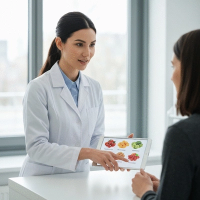 Female doctor consulting a patient about nutrition