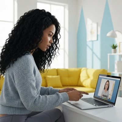 Woman having a teleconsultation with a nutritionist